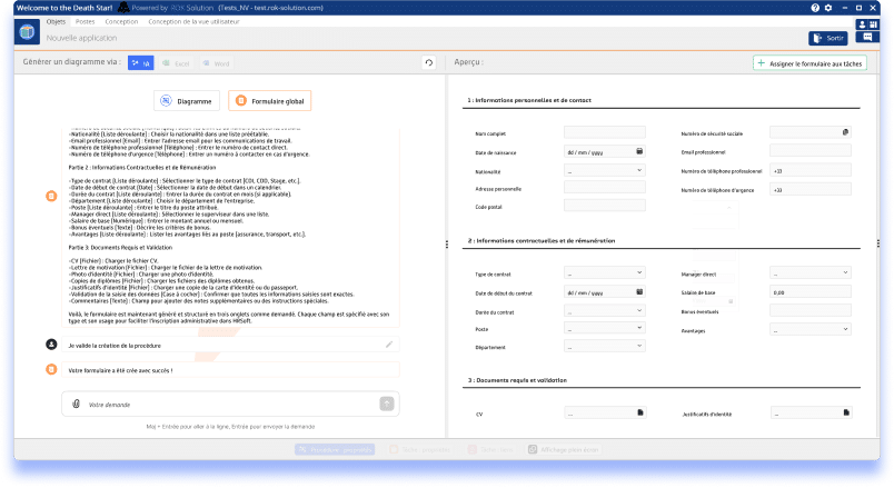 Fonctionnalité IA No Code – Formulaire IA