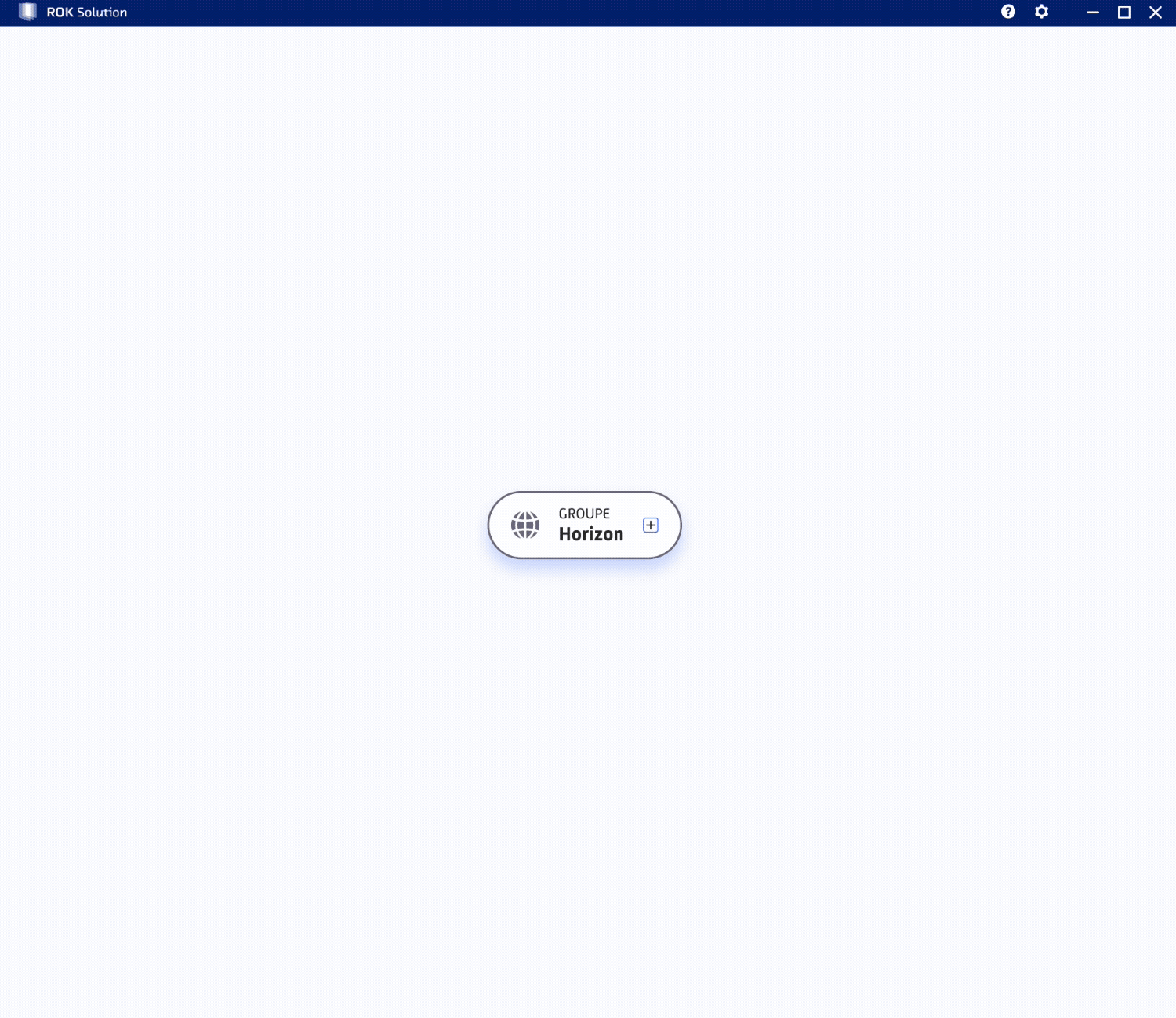 ROK desktop interface for modeling an organizational chart with entities, sites and hierarchical roles